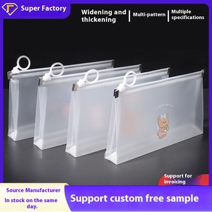 B6 kalınlaşmış şeffaf fermuar ile su geçirmez plastik kalem çantası kırtasiye kozmetik buzlu Stereo muayene kalem kalem çantası - Product Image 3