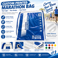 Sac à cordon personnalisé avec logo imprimé, sac à dos promotionnel léger et réutilisable pour événements sportifs, sac cadeau de course en LDPE