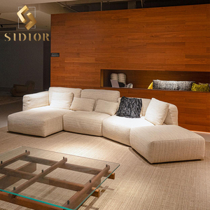 Juego de sofá de nube de esquina de terciopelo de plumas italianas, muebles de sala de estar, sofás curvos seccionales modulares para el hogar de lujo - Product Image 2