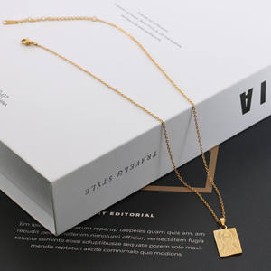 18K金メッキ女性用ステンレス鋼タロットゾディアックデザイン12星座ペンダントネックレス - Product Image 5