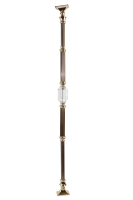Balustre d'escalier en cristal de luxe, poteau de rampe d'escalier en métal bronze antique, colonne décorative pour intérieur de villa