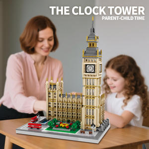 Blocs de construction d'architecture emblématique <span class=keywords><strong>du</strong></span> Royaume-Uni et <span class=keywords><strong>du</strong></span> <span class=keywords><strong>monde</strong></span> – Collection de modèles iconiques pour adultes – Big Ben & 	 Tower Bridge - Product Image 5