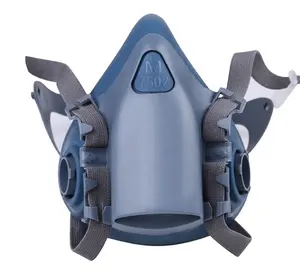 Demi-masque facial réutilisable en silicone de taille moyenne 7502 de haute qualité Protection respiratoire personnelle Masque respiratoire réglable