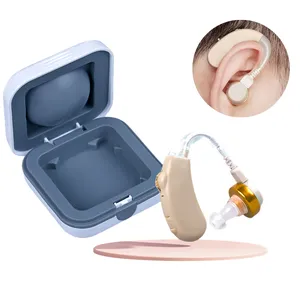 Dispositivo auditivo beige Audífonos fáciles de usar BTE para personas mayores