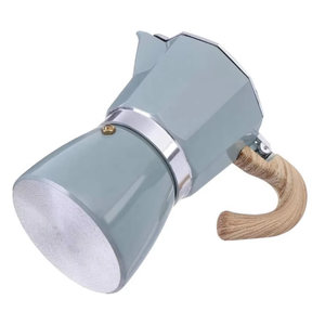 Cafetera de Aluminio de Nuevo Diseño para <span class=keywords><strong>Estufa</strong></span>, Juego de Cafetera Mocha de 3/6/9 Tazas, Cafetera Espresso con Mango Imitación Madera - Product Image 6