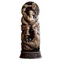 Statue de Thor, dieu du tonnerre, décoration de jardin, autel domestique, décoration païenne, figurine de déesse, résine, mythologie nordique et grecque, sculpture de dieux