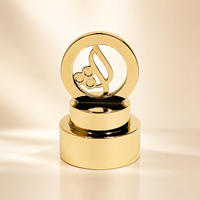 Capuchon de parfum en alliage de zinc doré de luxe avec logo personnalisé pour emballage de parfum haut de gamme, fournisseur OEM