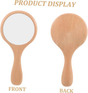 Vente en gros de mini miroirs de maquillage compacts et ronds à main avec logo personnalisé Miroir de poche en bois pour cosmétiques de voyage - Product Image 5