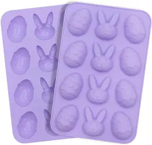 Yongli E-36 easter egg silicone bunny candy chocolate silicone molds for egg shaped mold baking pan resin cake candy moulds