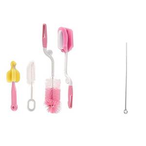 Bouteille d'eau en <span class=keywords><strong>verre</strong></span> pour bébé à long manche sans BPA Matériau en PP écologique conçu avec une brosse de nettoyage en éponge - Product Image 4