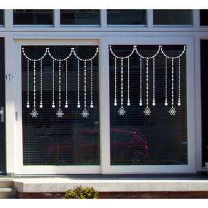 Autocollant de fenêtre à fleurs de noël, 35x50cm, en PVC, imperméable, décoration de vacances, pour salon, chambre à coucher, magasin, mur en verre, DLX1005 - Product Image 5