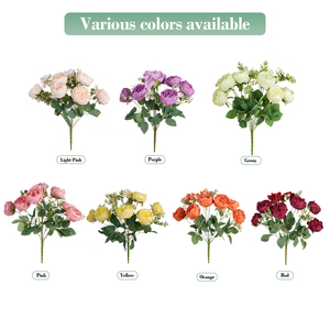 Fabricant OEM de fleurs artificielles, fleurs réalistes, rose Austin, fleur artificielle pour mariage, fleur violette - Product Image 6