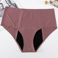 Sous-vêtement menstruel taille haute, culotte physiologique absorbante, culotte menstruelle imperméable en Nylon sans couture à 4 couches