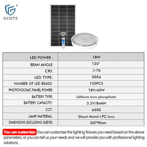 Indoor Solar Powered LED <b>Ceiling</b> <b>Light</b> 18W Aluminum & Acrylic Construction <b>Remote</b> <b>Control</b> Modern Design for Bedroom Living Room - Product Image 3