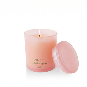 AIKUN Premium Luxury Pink Glass Jar <b>Bergamot</b> Scented <b>Candle</b> with Long Lasting Aroma for Living Room & Bedroom Decor - Product Image 3