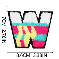 Patchs lettres alphabet 3D en chenille personnalisés, thermocollants, brodés, badges en tissu DIY, appliques colorées pour casquettes