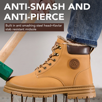 Bottes de travail en toile à bout d'acier pour l'hiver, unisexe, imperméables, légères, antidérapantes, doublure en fourrure, bottes de sécurité pour la construction