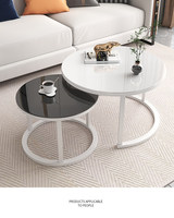 Table Basse de Salon Moderne de Luxe Léger, Table Circulaire Simple en Verre Trempé, Tendance Internet