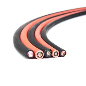 Fil de panneau solaire basse tension cuivre étamé à double noyau 4mm 6mm 8mm 10mm fil solaire noir rouge