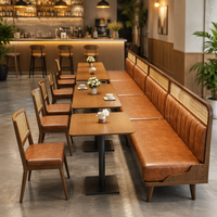 Meubles commerciaux en bois massif de style sud-est asiatique sur mesure pour restaurant, café, hôtel, table et chaises, ensemble de canapés