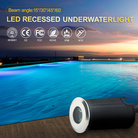 Lumière LED encastrée sous-marine HUAXIA IP68 étanche 3W RGB pleine couleur 12V 24V en acier inoxydable pour piscine et aménagement paysager