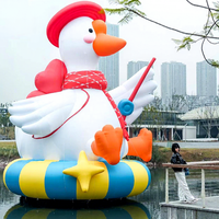 Modèle d'air gonflable personnalisé en forme d'oie blanche |   Grande figurine gonflable de canard de dessin animé, spectacle aquatique accrocheur