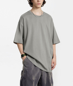 Camiseta Extra Grande para Hombre de Alta Calidad, 380g, 100% Algodón, Cuello Redondo, Diseño Liso, Manga Corta, Transpirable - Product Image 1