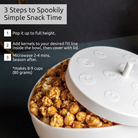 Cadeau d'Halloween : Moule à Popcorn en Silicone en Forme de Crâne pour Micro-ondes, Bols à Popcorn Pliables, Cadeau Idéal pour la Décoration de Fêtes à Domicile