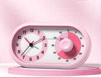 Timer Visual untuk Anak-anak, Timer Hitung Mundur 60 Menit, Timer Pomodoro Layar Ganda dengan Jam Alarm, Alat Manajemen Waktu Tanpa Suara