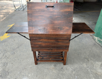Chariot de refroidissement en bois sur roulettes personnalisé pour patio, glacière extérieure de 54 litres, chariot de bar à boissons