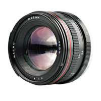 Objectif à focale fixe manuel 50 mm F1.4 pour appareil photo plein format, taille de filtre 55 mm, aluminium noir et verre optique, objectif portrait pour reflex numérique