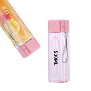Wholesale Square Shaped Water 2026 <b>Plastic</b> 500Ml Portable Gym Clear Bottle for Sport - Product Image 2