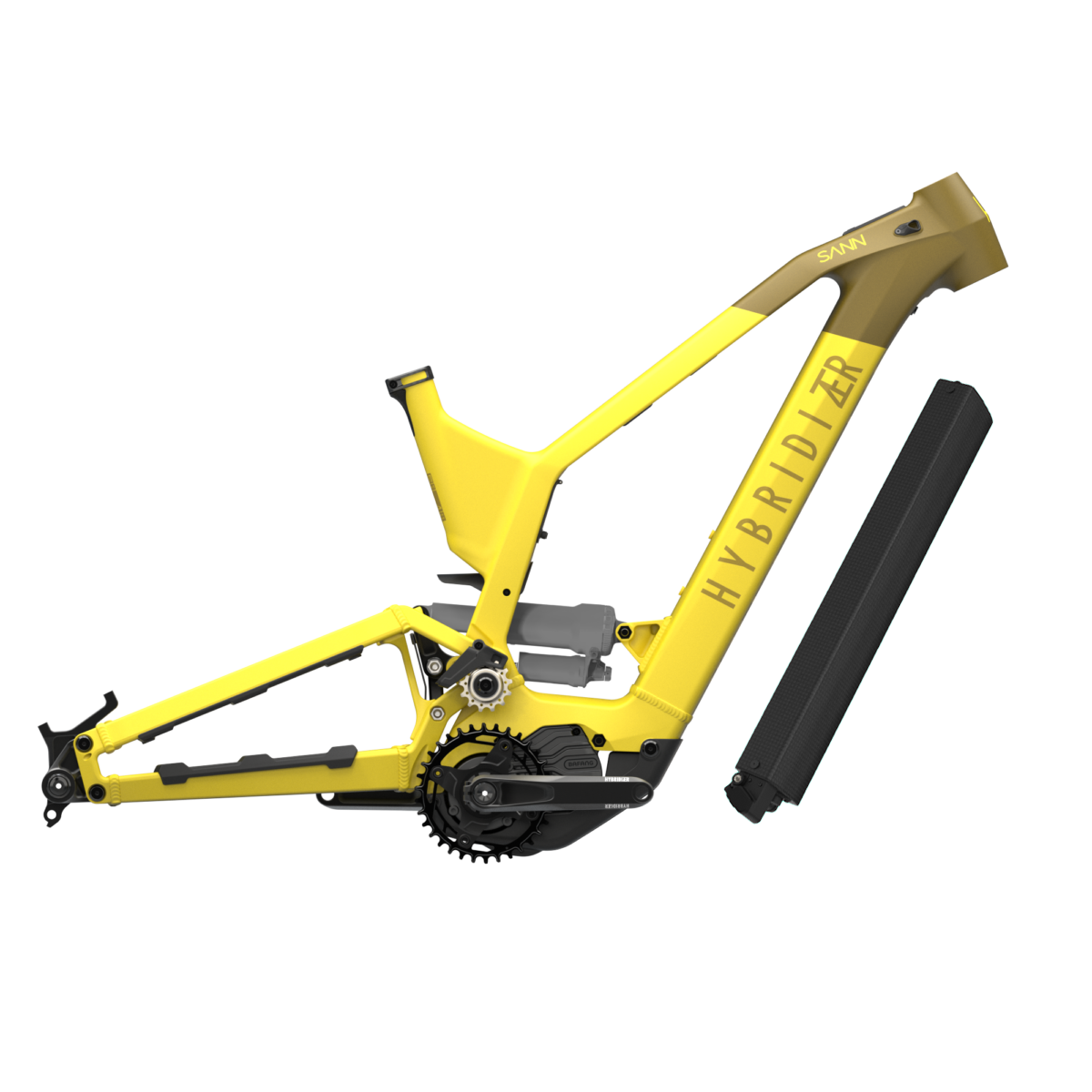 Hybridizer Ebike - Mtb Full Suspension Frame with 860wh Battery