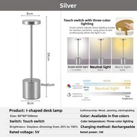 Lampes de table en métal avec station de charge, base de charge sans fil pour restaurant, LED, alliage d'aluminium, rechargeable, variateur de luminosité tactile