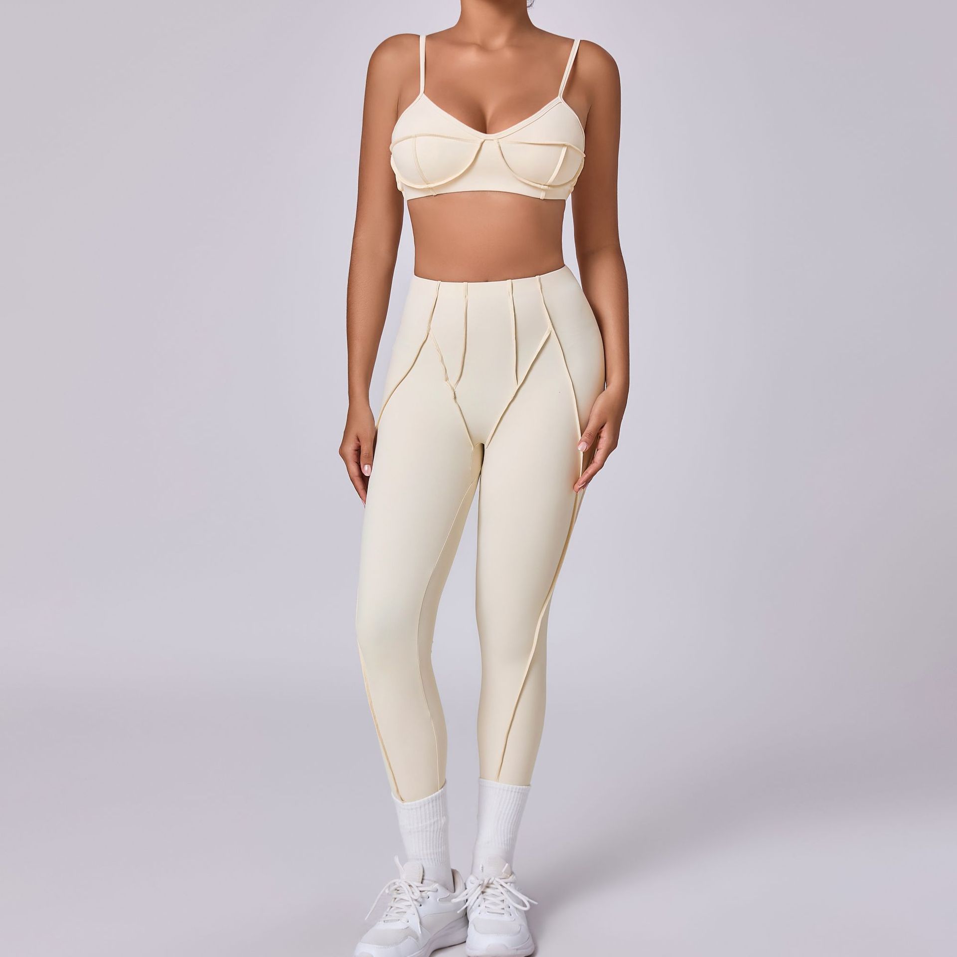 Autumn Winter Women Yoga Sports Bra And Leggings 2 Pc Set Yoga Sets Quick Dry Breathable Gym Sets
