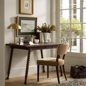Bureau américain rétro en bois massif vieilli <span class=keywords><strong>Colonne</strong></span> romaine simple Wabi-Sabi Table d'écriture moderne <span class=keywords><strong>Commode</strong></span> de chambre à coucher durable pour l'entrée - Product Image 1