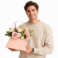 Boîtes en carton pour bouquets floraux, recyclables, pour arrangements de remise de diplômes, mariage, fête, sac cadeau portable pour fleurs avec poignée