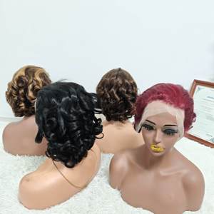 Promoción: Pelucas de Cabello Humano con Frontal de Encaje 13x4 sin Pegamento, Ondas Sueltas, Cabello Virgen, Pelucas Bob Coloridas de 10-16 Pulgadas, Venta al por Mayor - Product Image 4