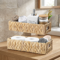 Panier en jacinthe d'eau tressé à la main pour le rangement de cuisine et de salle de bain, design flexible, utilisation pour la literie, fabriqué au Vietnam