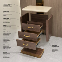 Commode à 3 tiroirs pour hôtel, commode de chambre d'hôtes, armoire de rangement pour l'hôtellerie commerciale