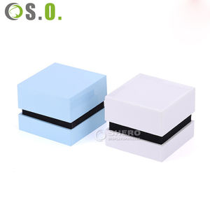 Wholesale Blue White Custom Premium Plastic LED light box Boxes for Necklace Bracelet <b>Ring</b> Earrings Boxes Jewelry Box - Product Image 3