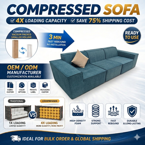 ผู้ผลิตเฟอร์นิเจอร์ห้องนั่งเล่นแบบโมดูลาร์ โซฟาอัดแบบรวมชิ้นส่วน  บรรจุภัณฑ์สุญญากาศ  OEM  ไม่มีข้อจำกัดในการประกอบ - Product Image 2