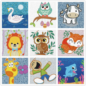 Kit de Peinture Diamant 5D pour Enfants, Motif Animaux de Dessin Animé Facile à Realiser, avec Strass Brillants, Cadeau Idéal pour Enfants - Product Image 3