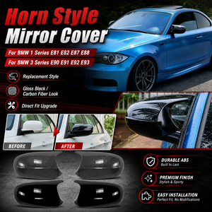 ฝาครอบกระจกมองข้างทรงแตร StarNav สำหรับรถยนต์ BMW E81 E82 E87 E88 E90 E91 E92 E93 อุปกรณ์ตกแต่งรถยนต์ - Product Image 1
