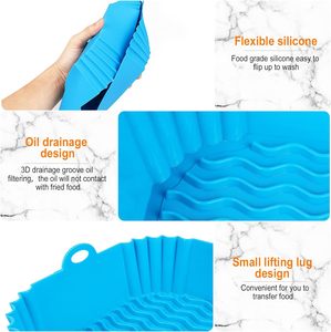 <span class=keywords><strong>Silicone</strong></span> Liners vuông cho Nồi chiên không khí không dính cấp thực phẩm tái sử dụng giỏ <span class=keywords><strong>Silicone</strong></span> nồi khay nướng phụ kiện Nồi chiên không khí - Product Image 3
