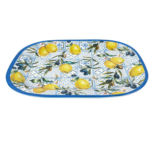 Tùy Chỉnh In Chanh Thiết Kế Không Thể Phá Vỡ Hình Chữ Nhật Nhựa <span class=keywords><strong>Melamine</strong></span> Phục Vụ Decore Khay Với Xử Lý Nhựa Phục Vụ Khay Thức Ăn - Product Image 5