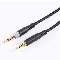 Cable de auriculares para videojuegos de 200cm, cable de audio a rayas con micrófono para hiper X Cloud Alpha