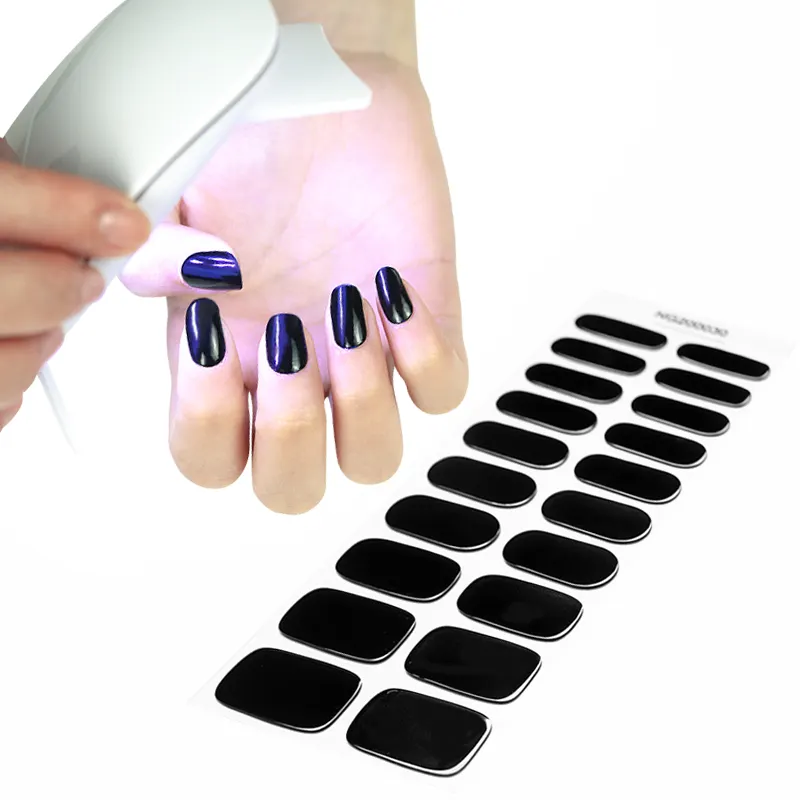 Gel Nagel Set Großhandel Lieferant hochwertige gesunde langlebige Nail Art halb gehärtete Gel Nagel Wraps mit UV-Lampe gesetzt