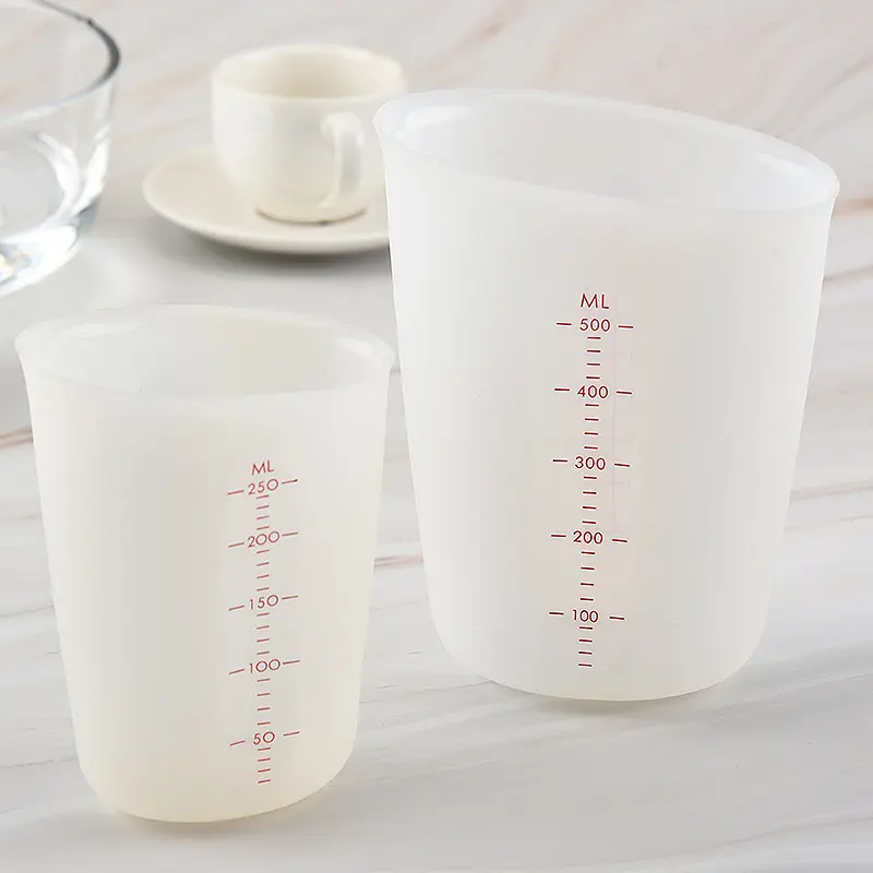 250 мл и 500 мл силиконовые мерные чашки антипригарные смесительные стаканы для клея инструменты гибкие выдавливающие и заливные мерные стаканы для смолы