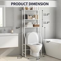Étagère de rangement murale moderne en métal à trois niveaux pour salle de bain, durable, écologique et réglable en hauteur